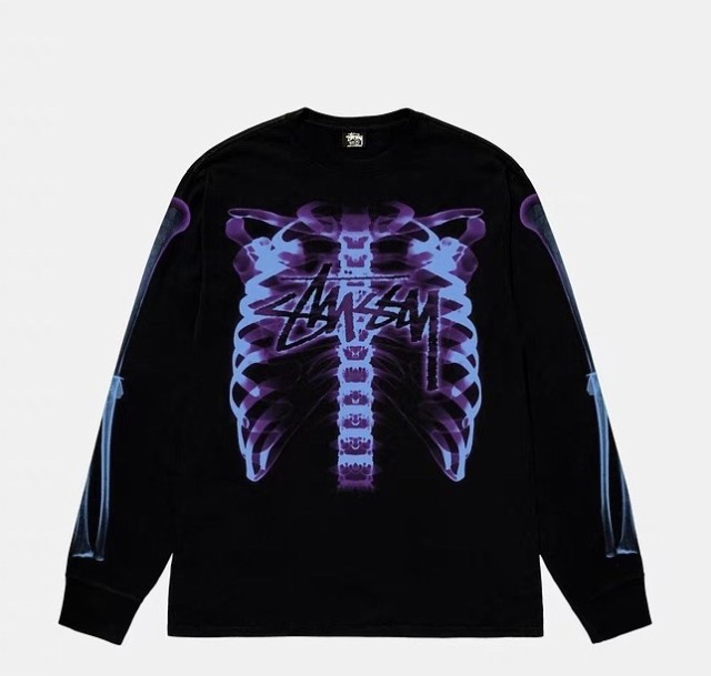 STUSSY 23FW 3M RIB CAGE LS TEEリフレッシュボーンプリント長袖TEE